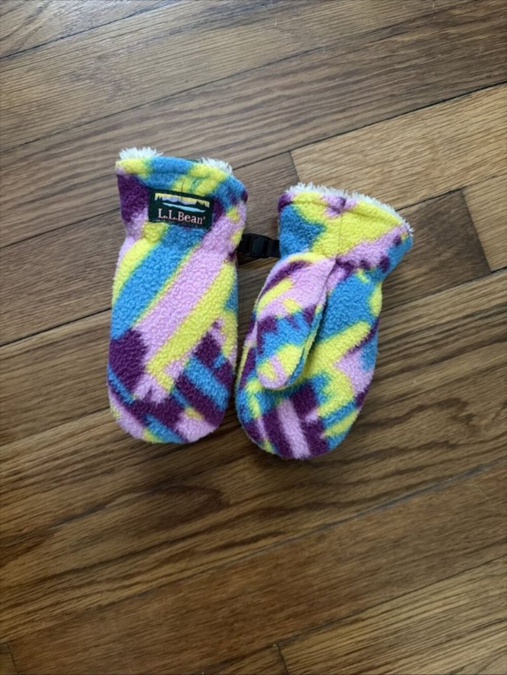 L.L.Bean Toddler Fleece Mittens Multicolor Size 2T-4T (e4)